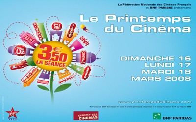 LE PRINTEMPS DU CINEMA: le 16, 17 et 18 mars 2008
